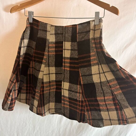 Flannel plaid jacket and skirt set brown - Picture 12 of 14